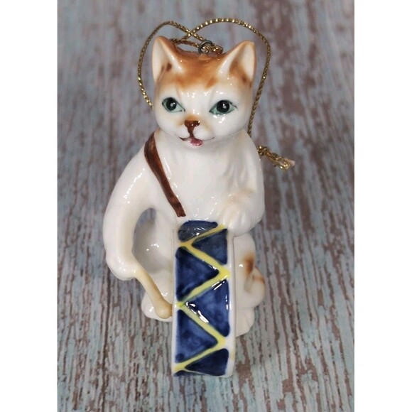 Vintage Porcelain Cat Orchestra Band 5 Miniature Figurines Ornaments Bone China - Picture 12 of 17